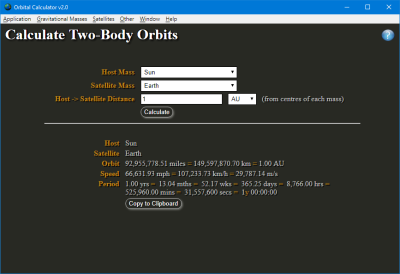 Two-body calculation